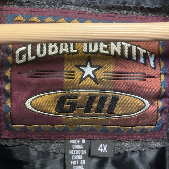 Big and Tall Global Identity GIII Leather Jacket Mens 4X Black VGCondition - Picture 3 of 4